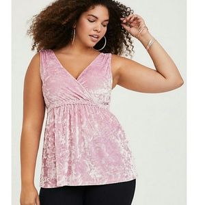 TORRID PINK VELVET TANK TOP